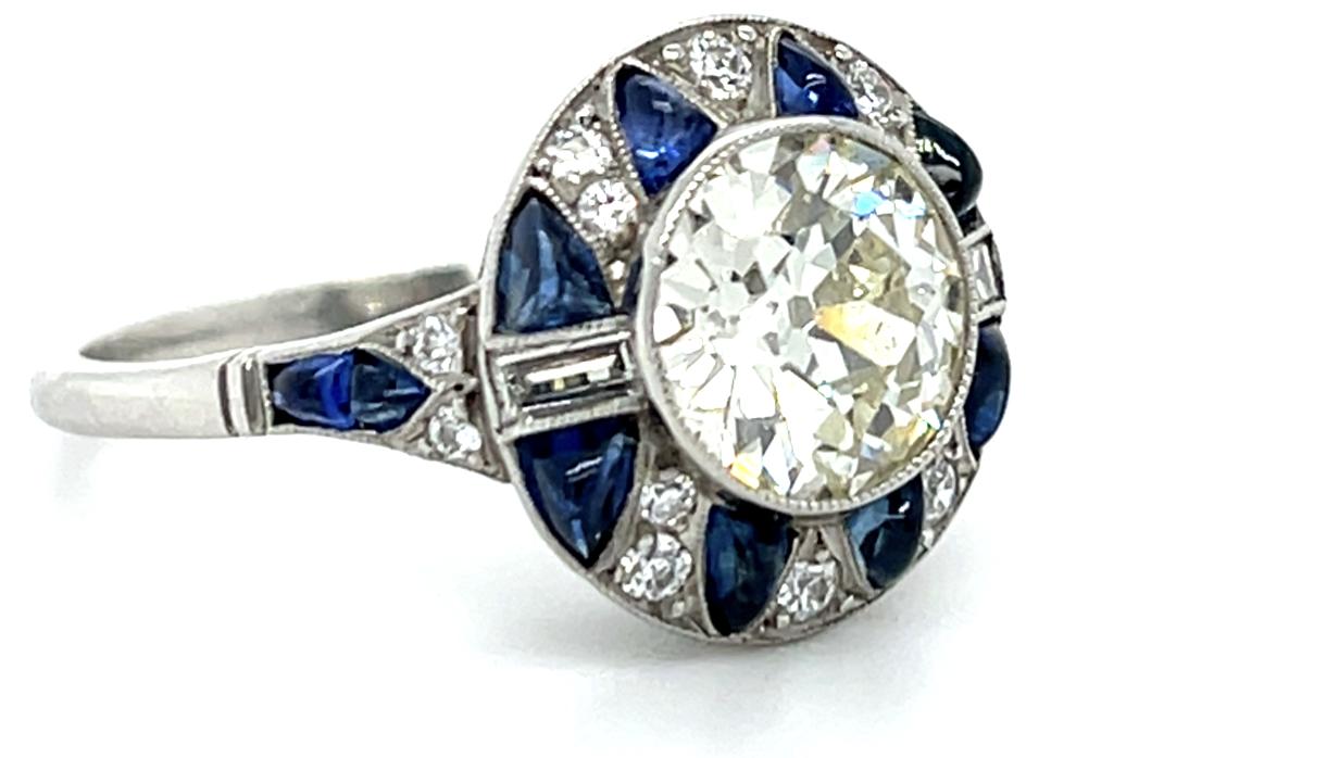 1.75ct VS I-J European Diamond (No Cert) Platinum Handmade Ring