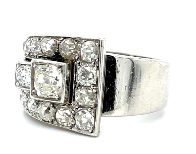 .60ct Old Mine Diamond Platinum Retro Ring