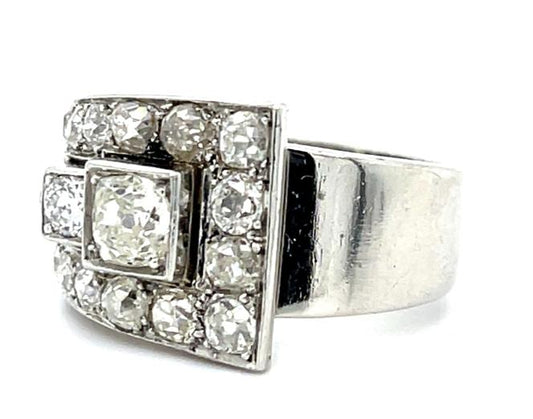 .60ct Old Mine Diamond Platinum Retro Ring