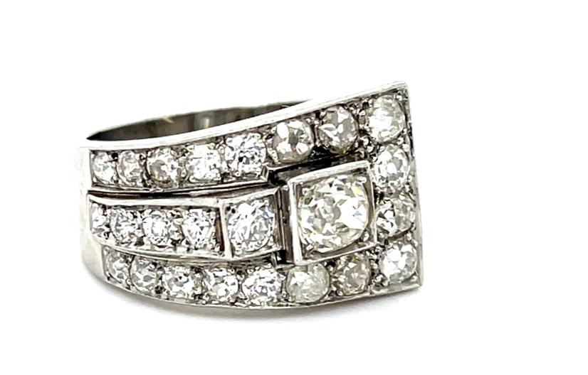 .60ct Old Mine Diamond Platinum Retro Ring