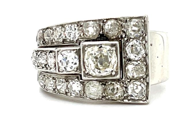 .60ct Old Mine Diamond Platinum Retro Ring