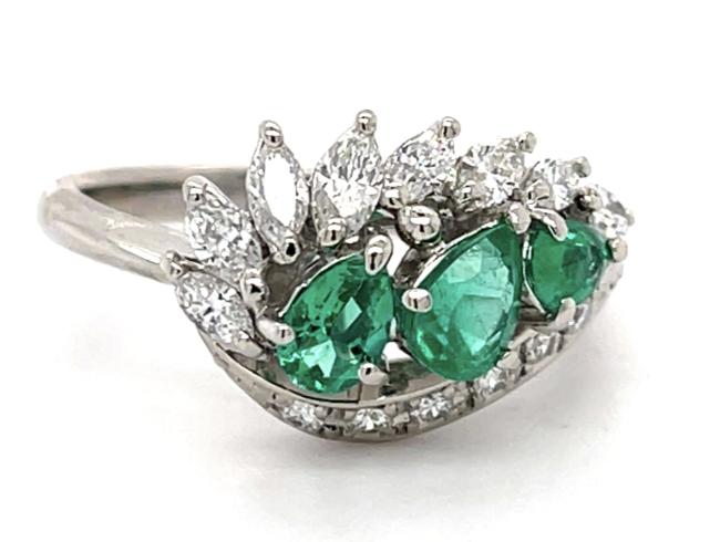 .52ct Emerald .50ct Diamond Platinum Ring