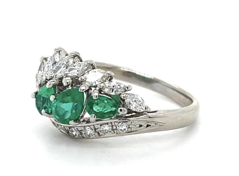 .52ct Emerald .50ct Diamond Platinum Ring