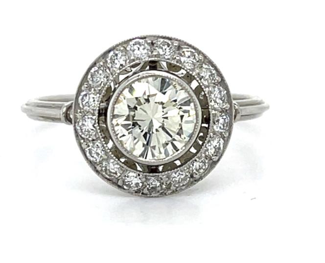 1ct Modern Diamond .42ct SD Platinum Handmade Ring