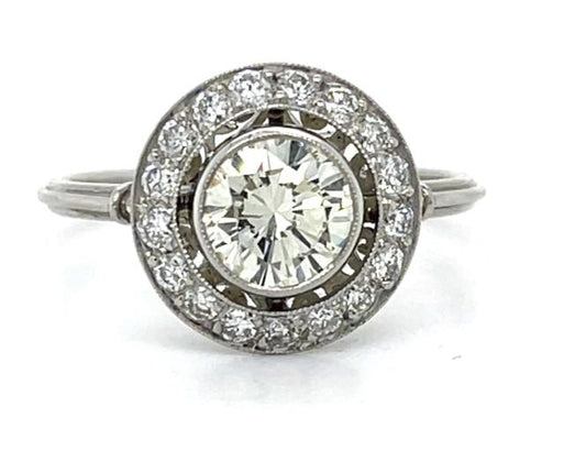 1ct Modern Diamond .42ct SD Platinum Handmade Ring