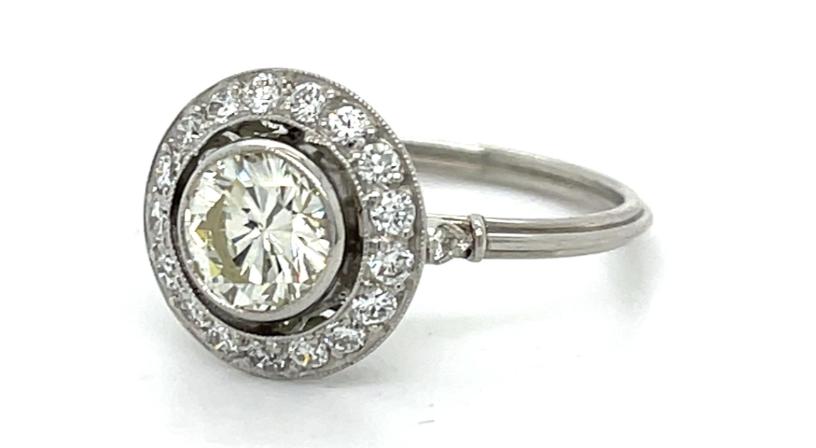 1ct Modern Diamond .42ct SD Platinum Handmade Ring