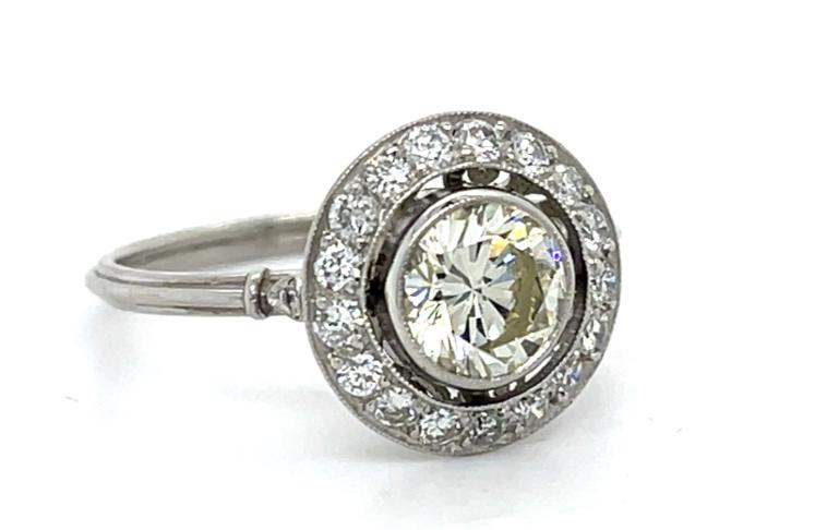 1ct Modern Diamond .42ct SD Platinum Handmade Ring