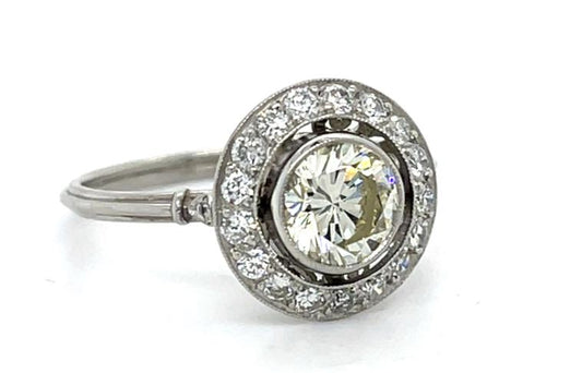 1ct Modern Diamond .42ct SD Platinum Handmade Ring