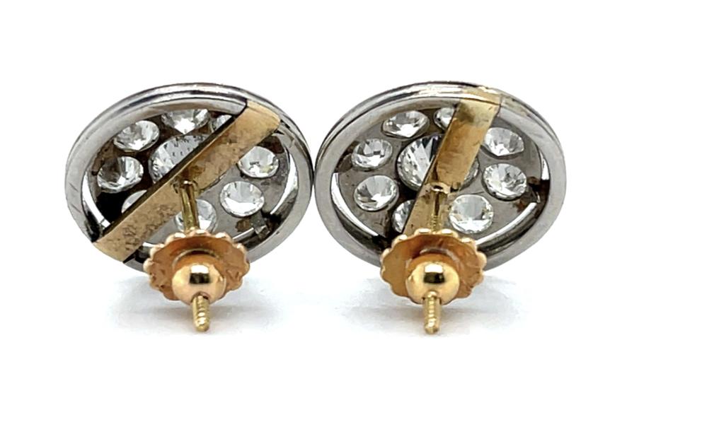 Original Art Deco .60ct Center Diamond PT+18K Earrings