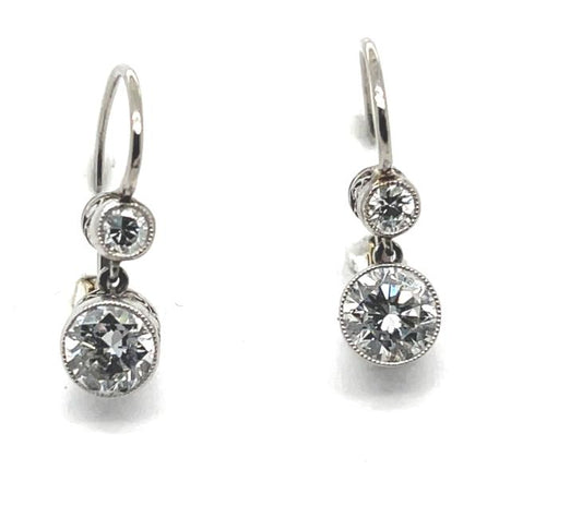 1.31ct Center Diamond Exact PT+18K Earrings