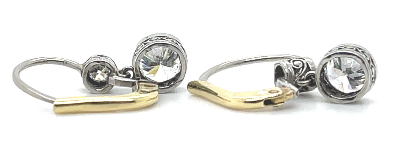 1.31ct Center Diamond Exact PT+18K Earrings