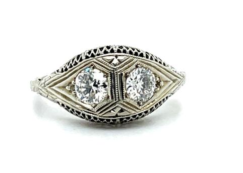Original Art Deco .56ct Diamond 20K Gold Ring
