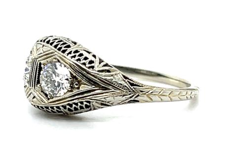 Original Art Deco .56ct Diamond 20K Gold Ring
