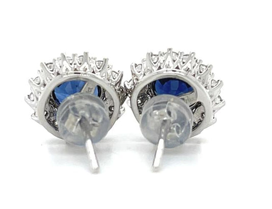 2.75ct Sapphire .51ct Platinum Earrings