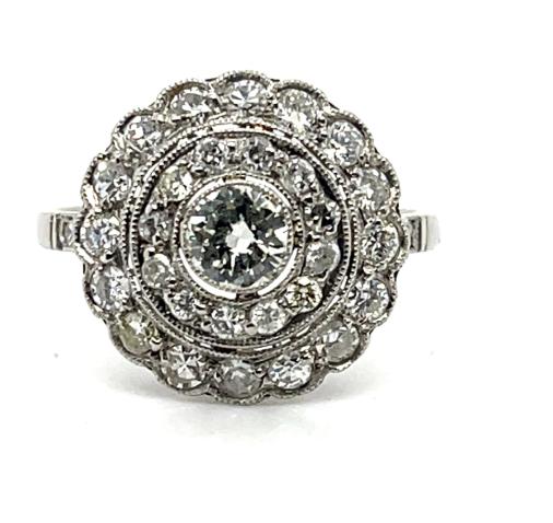 .25ct Center Diamond 1.10ct SD Platinum Handmade Ring