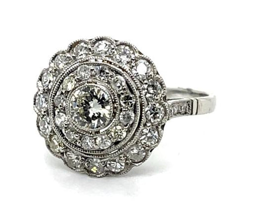 .25ct Center Diamond 1.10ct SD Platinum Handmade Ring