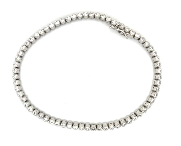 2.20ct Bezel Set Platinum Diamond Brecelet