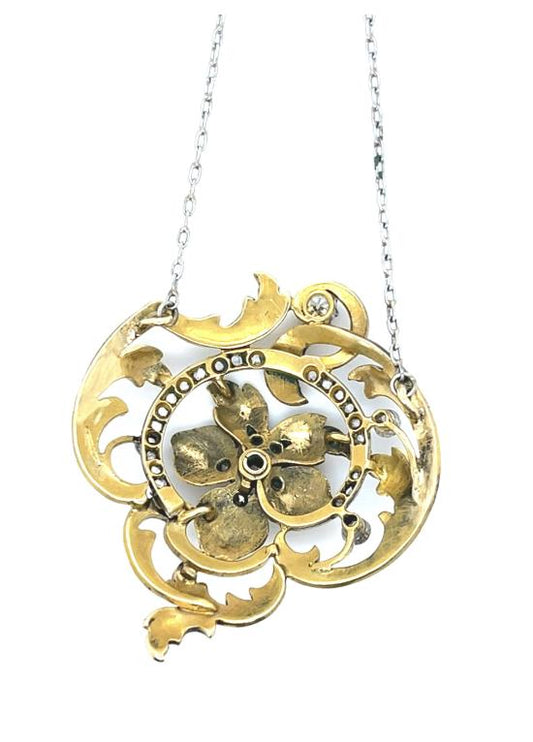 Original Victorian .45ct European Diamond 18K+ Silver Pendant