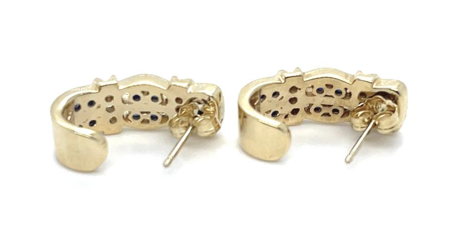 1ct Sapphire .24ct Diamond 14K Earrings