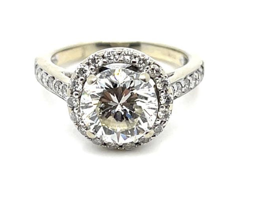 2.25ct Center Diamond .24cts SD 18WK Ring