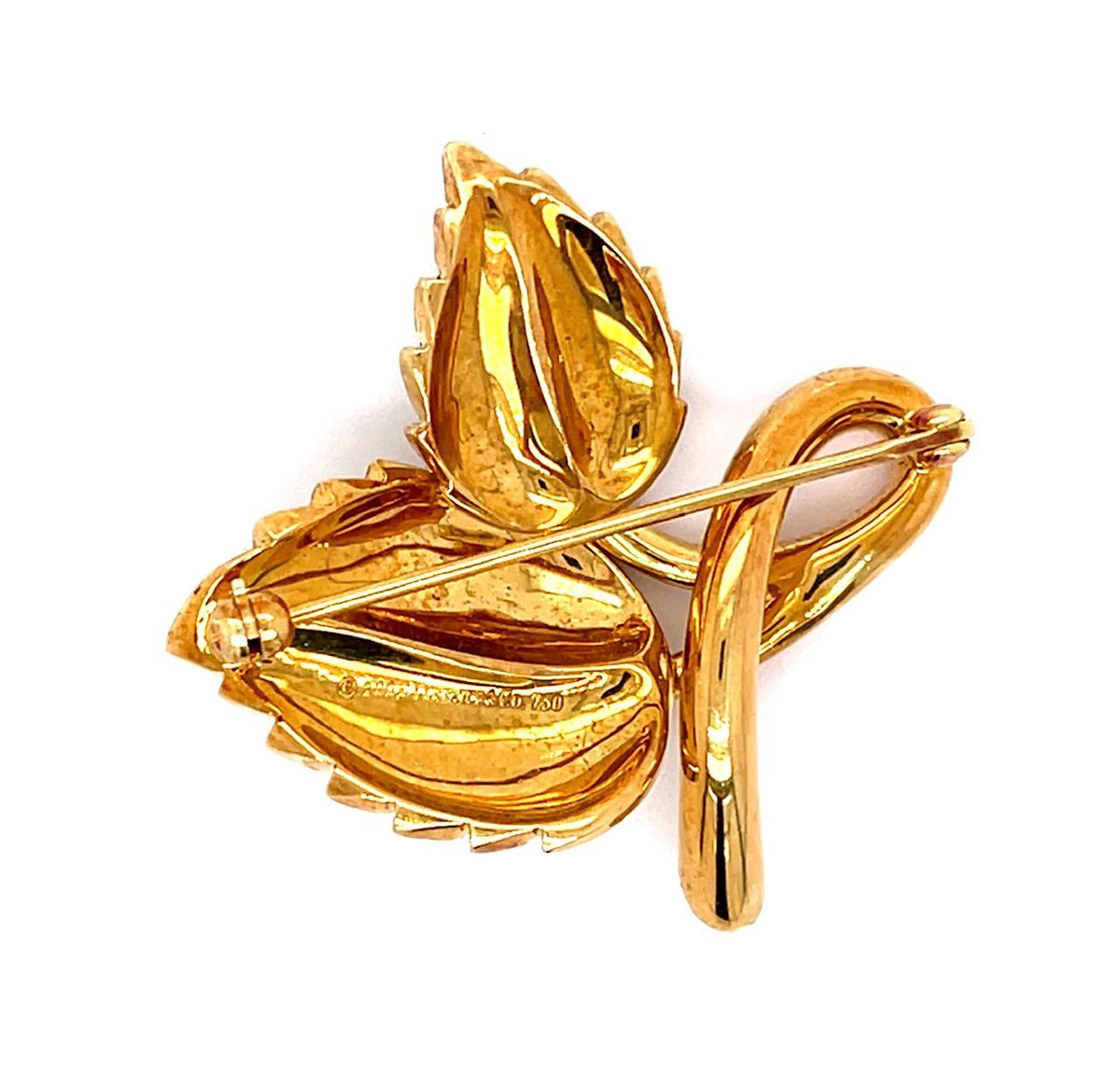 Tiffany & Company .12ct Diamond 18KY Brooch (Estate 2003) 17.63g 1.5"
