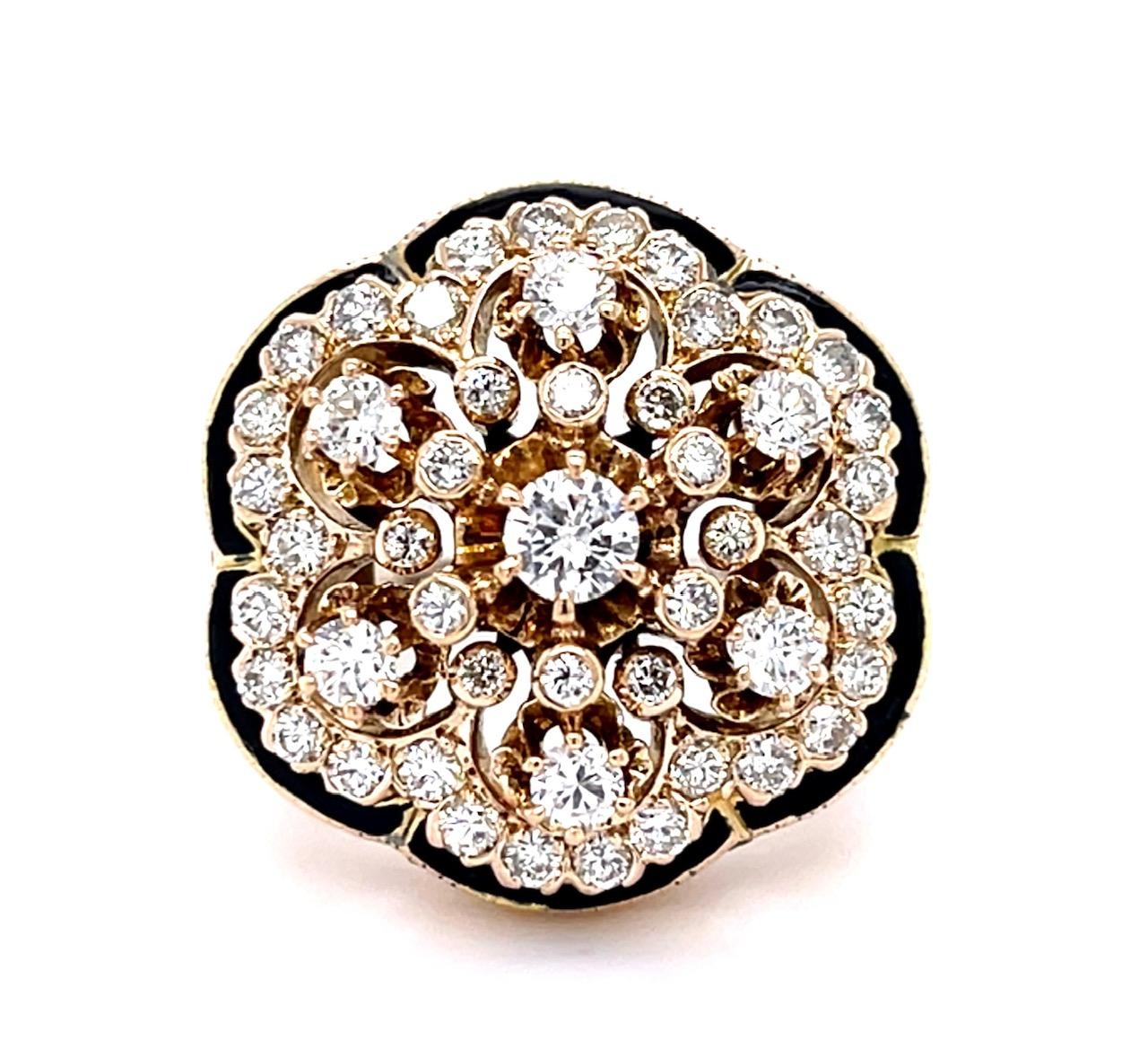1.85ct Diamond 14KY Ring 14.29g 7.50 Size