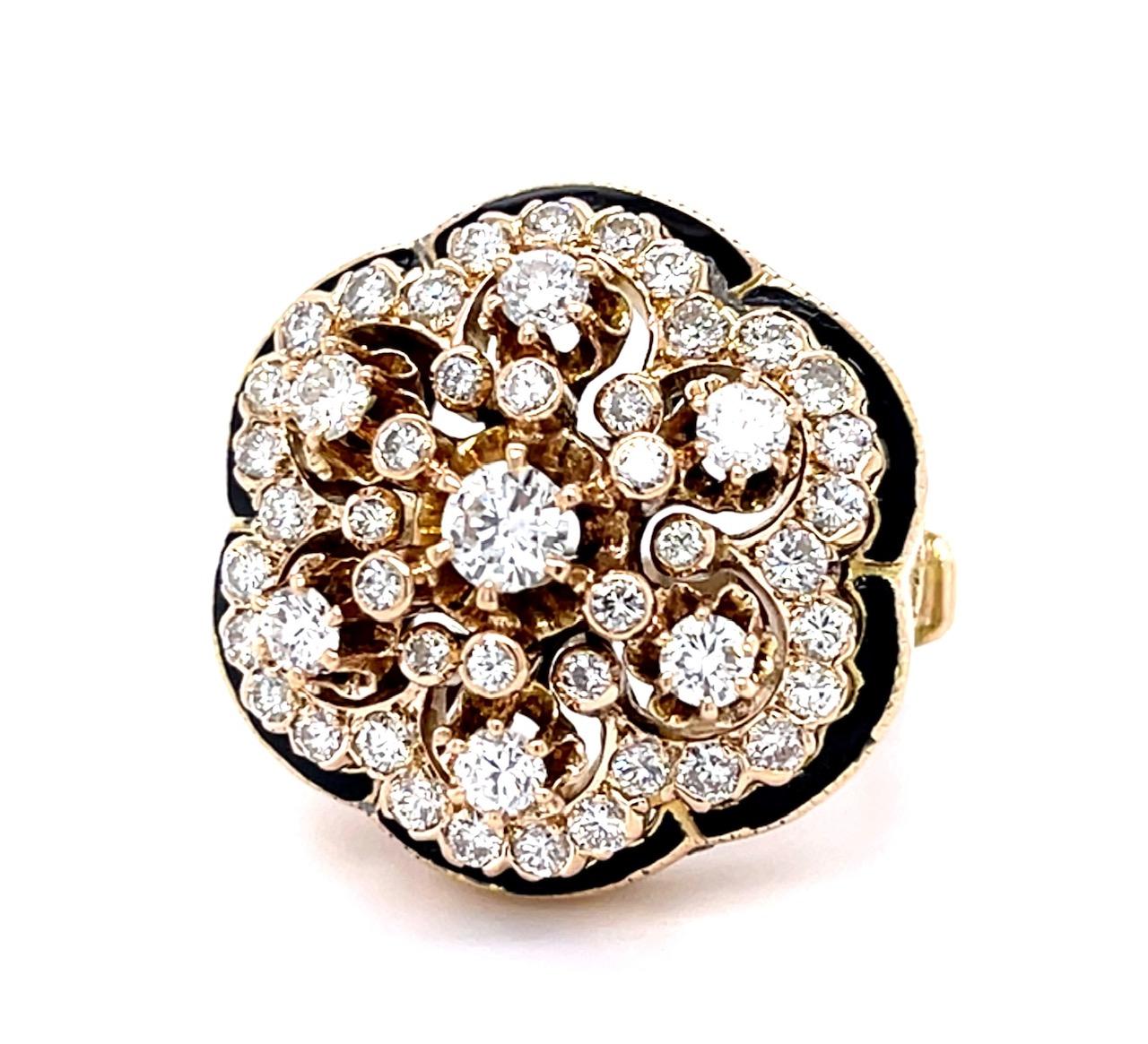 1.85ct Diamond 14KY Ring 14.29g 7.50 Size
