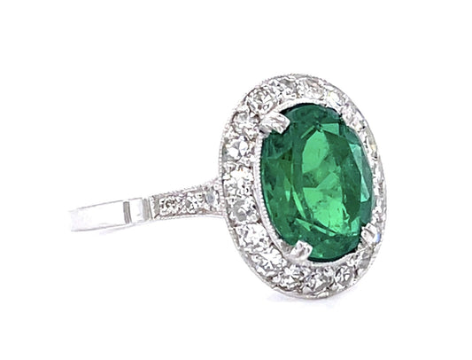 PT Columbian Emerald Ring EM= 1.58ct Size 7 3.24g GIA cert 223548042