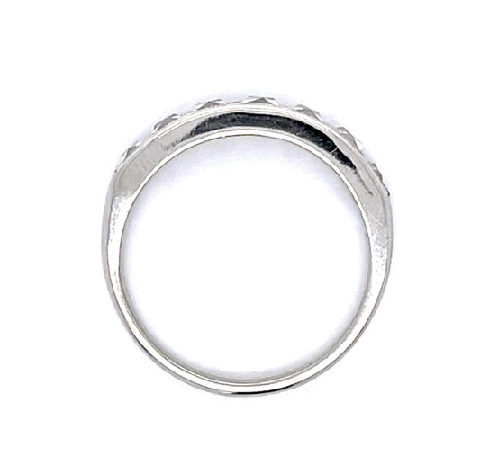 .80ct French Diamond Platinum Halfway Band 4.1g 6 Size
