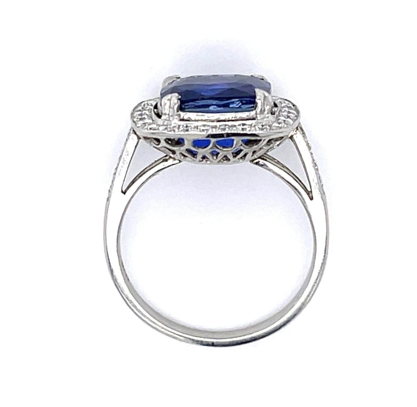 4.67ct Royal Blue Heated Ceylon Sri Lanka Sapphire & 0.66ctw Diamond Ring GIA