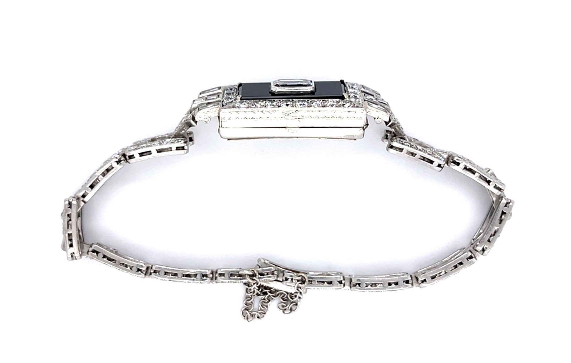 Art Deco .97ct E SI2 Emerald Cut Diamond PT Bracelet (Vintage 1930s) 4.14ct SD