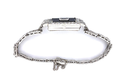 Art Deco .97ct E SI2 Emerald Cut Diamond PT Bracelet (Vintage 1930s) 4.14ct SD