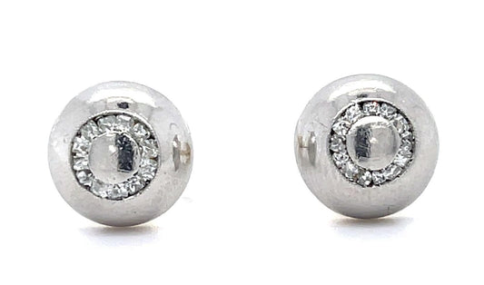 Art Deco .40ct French Cut Diamonds PT+18KY Stud Earrings (Antique 1920s) 4.61g