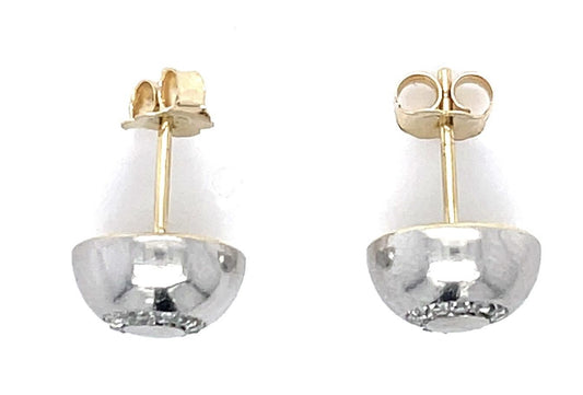 Art Deco .40ct French Cut Diamonds PT+18KY Stud Earrings (Antique 1920s) 4.61g