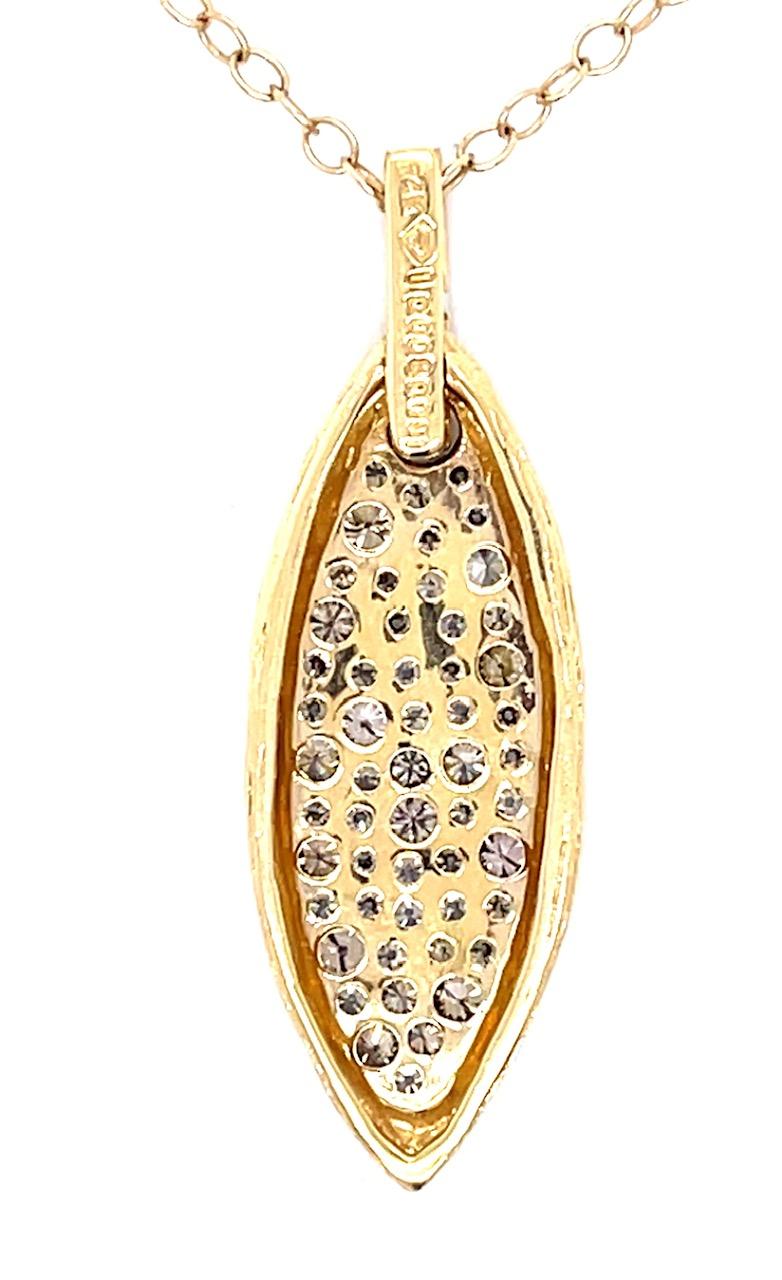1ct Champagne Diamond 14KY Estate Pendant 4.45g 17"