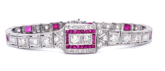 Art Deco 3ct (22 Old European Diamonds) Platinum Bracelet (Antique 1920s)