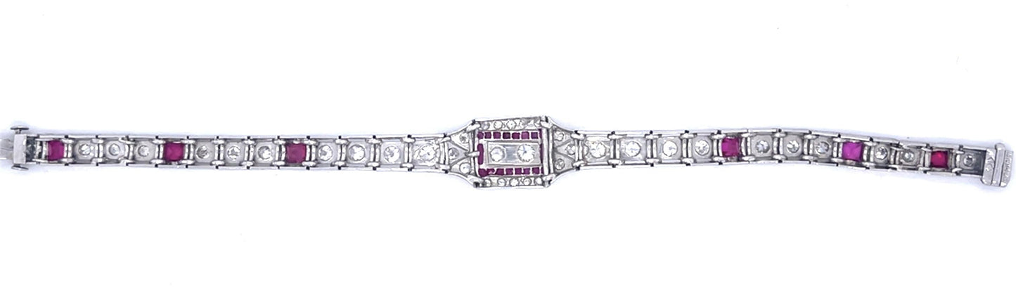 Art Deco 3ct (22 Old European Diamonds) Platinum Bracelet (Antique 1920s)