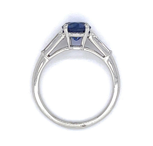 1.44ct Sapphire & .36ctw Diamond Ring (Estate 1960s)
