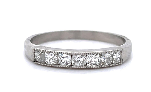 .58ct French cut Diamond Platinum Band 7.50 Size 3.13g