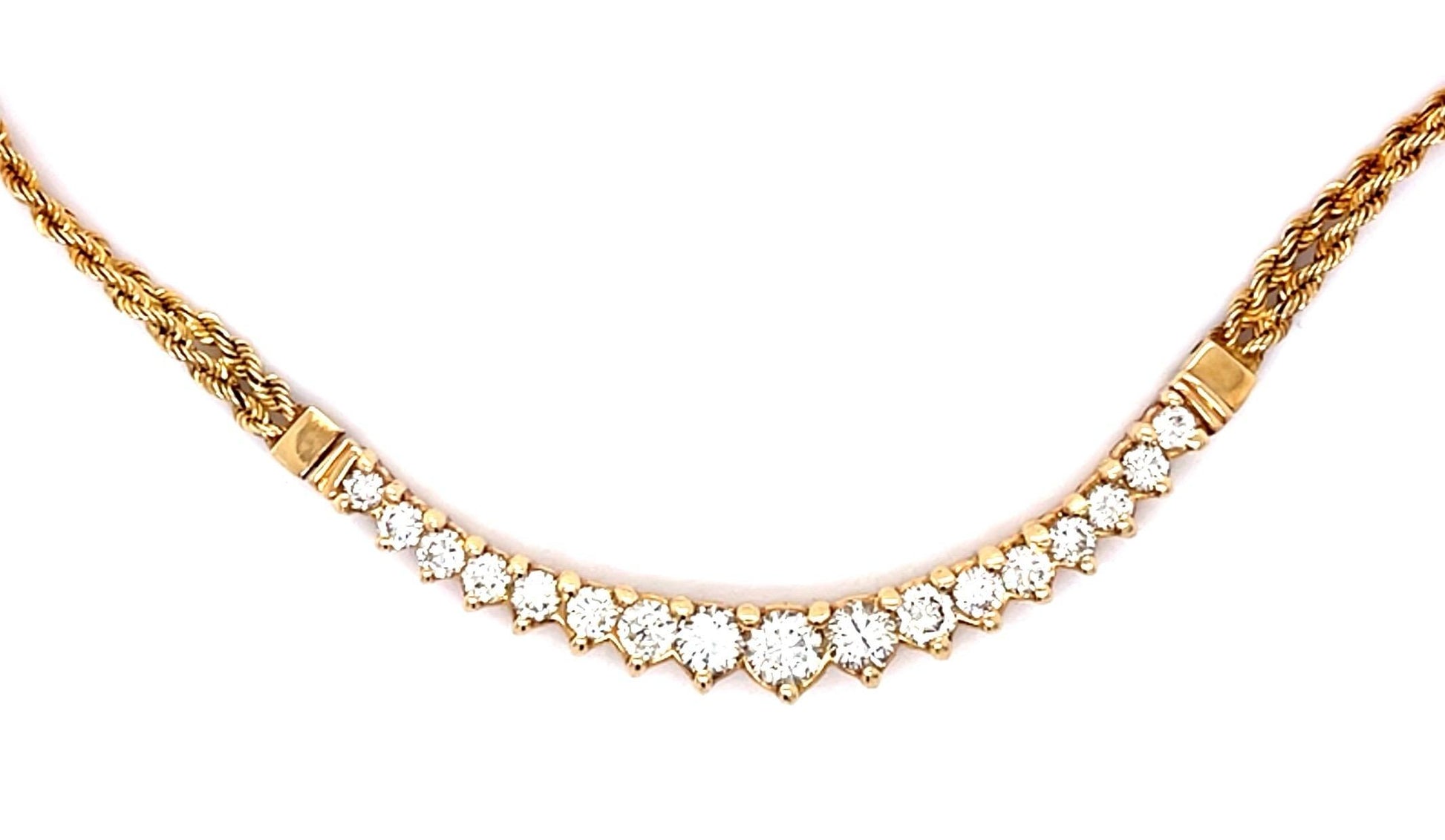 1.70ct Diamond 14KY Necklace 12.80g 18"