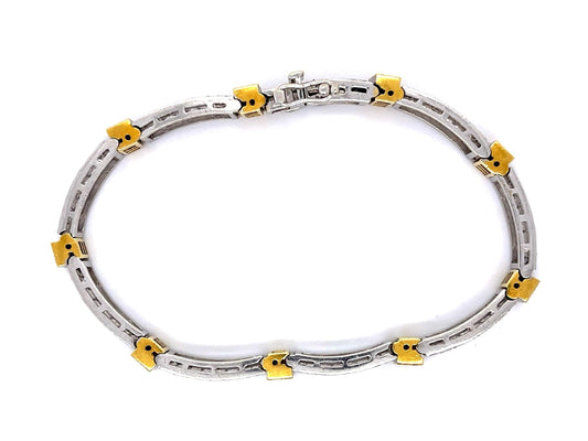 4.75ct (273 Diamonds) 18K 2 Tone Bracelet 27.20g 7.25"