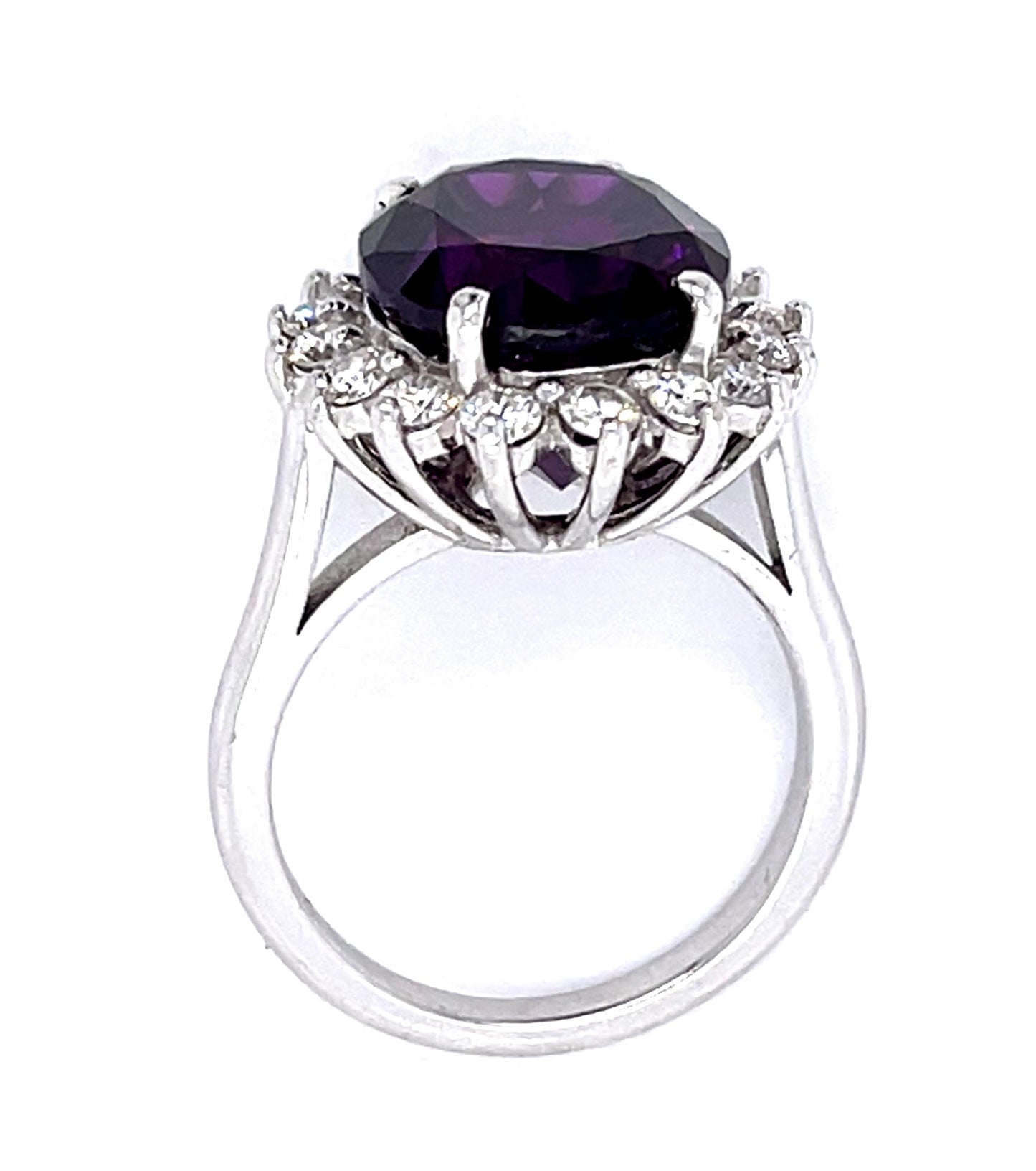 14KW Purple Mozambique Garnet &  Diamond Ring 10.48ct(gr) 0.96ct twt(dia) ESTATE