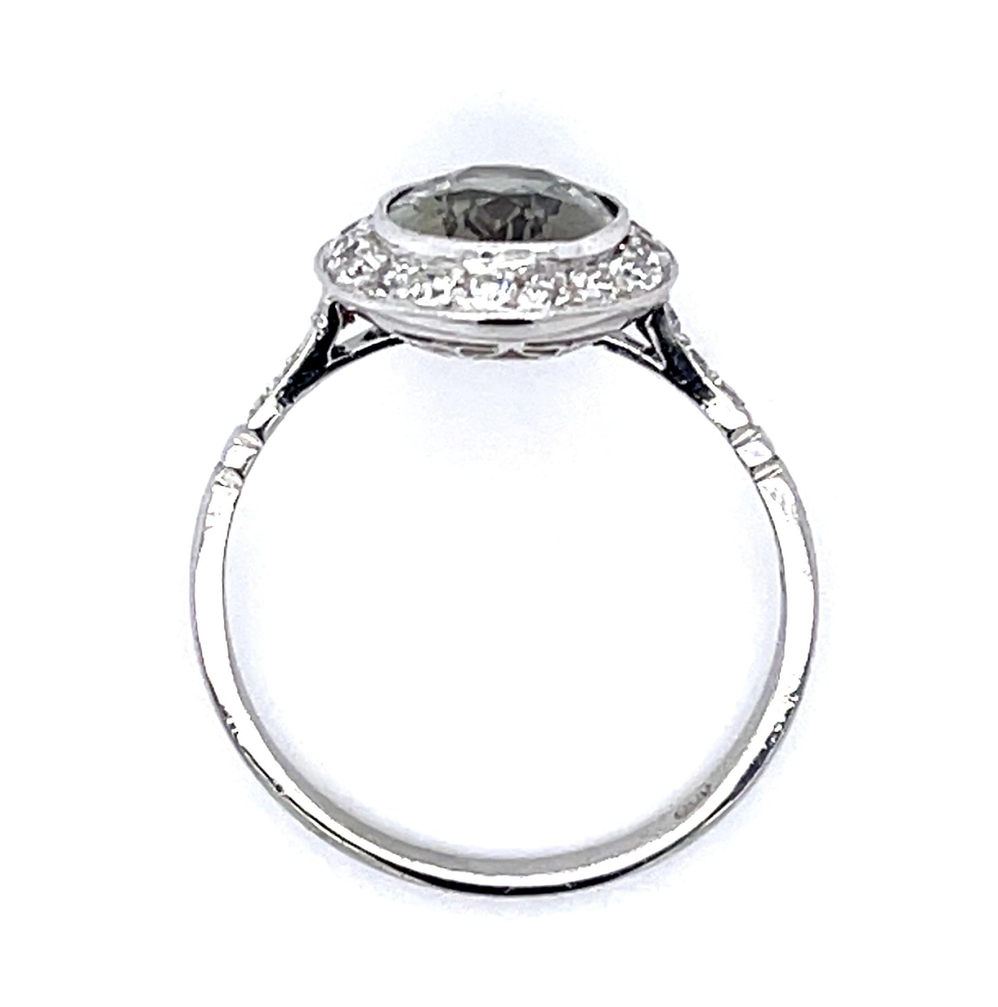 2.50ct Alexandrite .54ct Diamond Platinum Handmade Ring 3.20g 7.50 Size