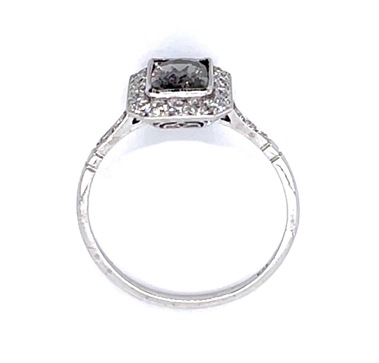 1.85ct Sri Lanka Alexandrite .34ct Diamond PT Handmade Ring 3.10g 7 Size