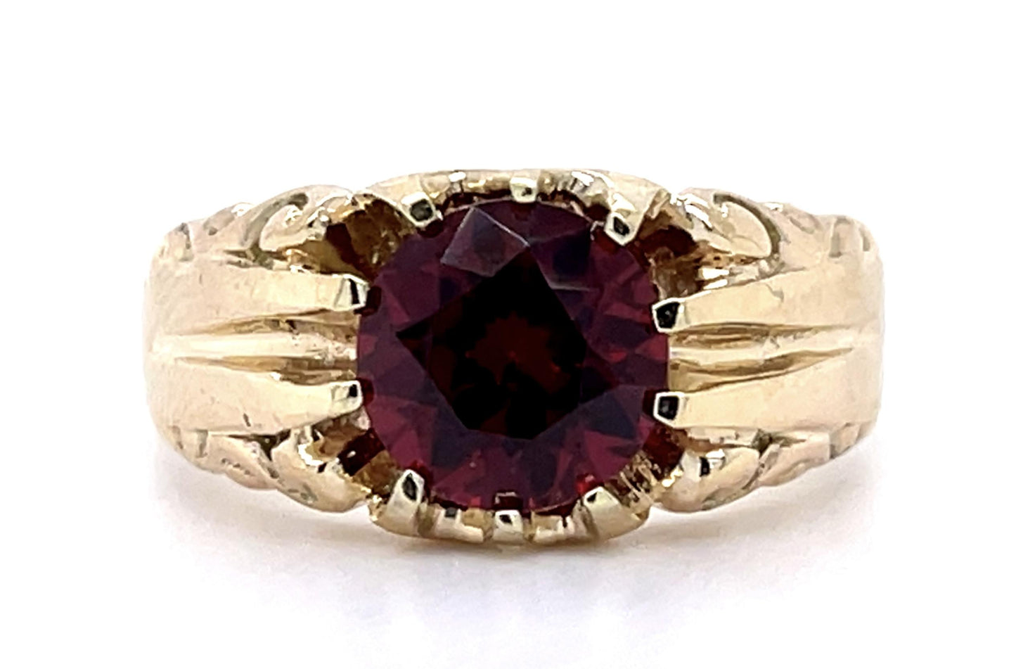 2.04ct Garnet 14KY Ring 5.83g 7.75 Size