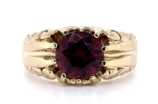 2.04ct Garnet 14KY Ring 5.83g 7.75 Size