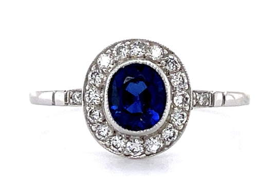 .76ct Pailin Cambodia Sapphire No Heat .28ct Diamond PT Ring