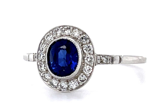 .76ct Pailin Cambodia Sapphire No Heat .28ct Diamond PT Ring