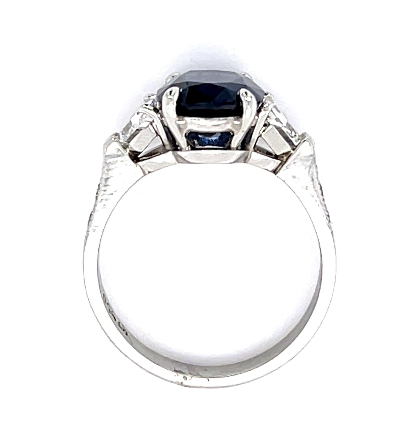 3.48ct Sapphire .70ct Diamond PT Ring .18ct SD