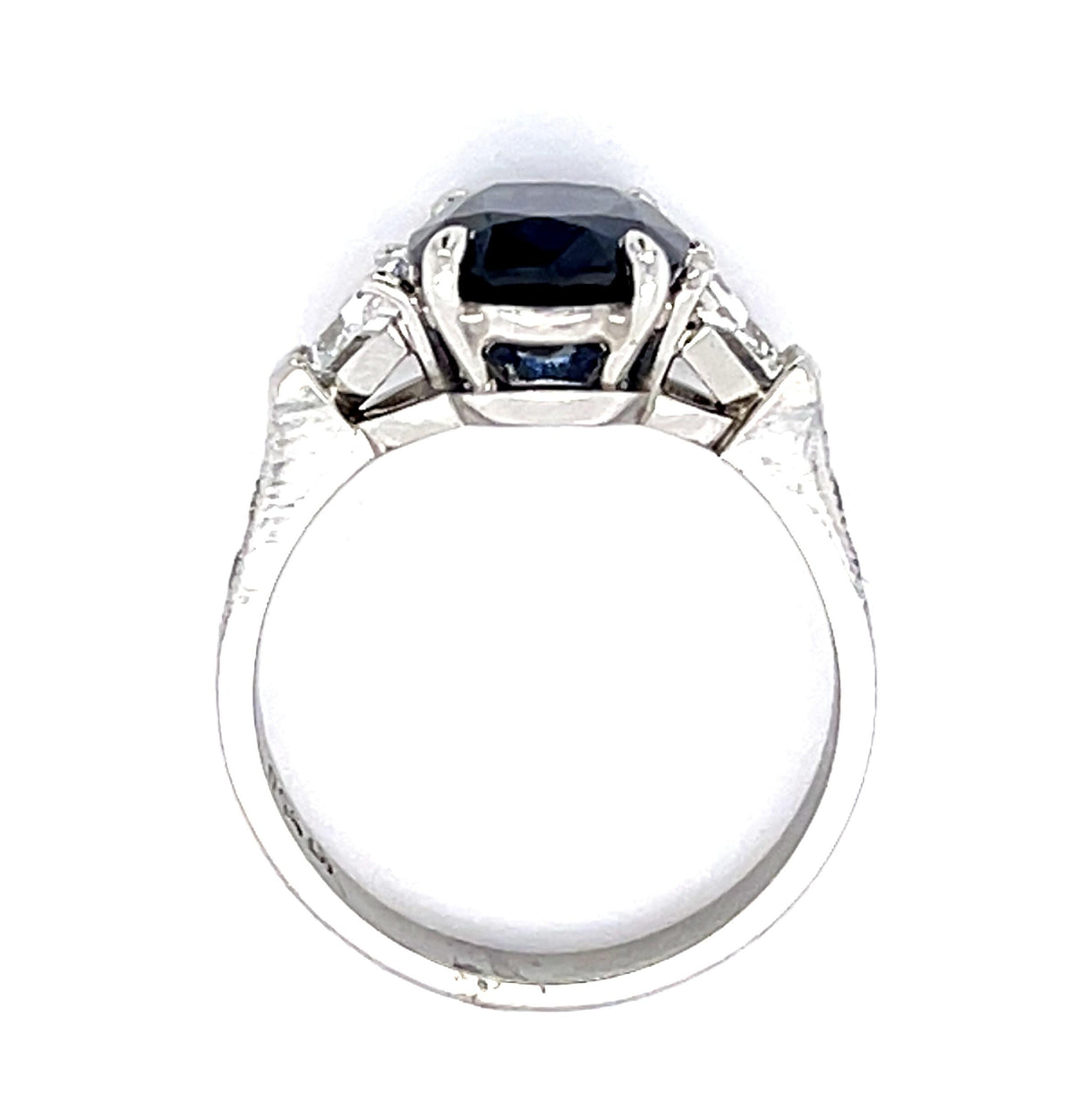 3.48ct Sapphire .70ct Diamond PT Ring .18ct SD